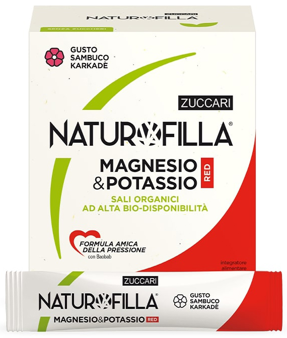 NATUROFILLA MAGNESIO & POTASSIO RED GUSTO SAMBUCO-KARKADE' 28 STICK PACK - pharmaluna