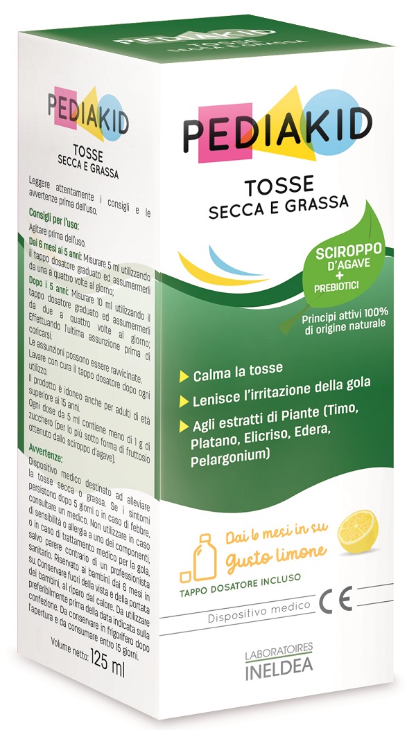 PEDIAKID TOSSE SECCA E GRASSA SCIROPPO 125 ML - pharmaluna
