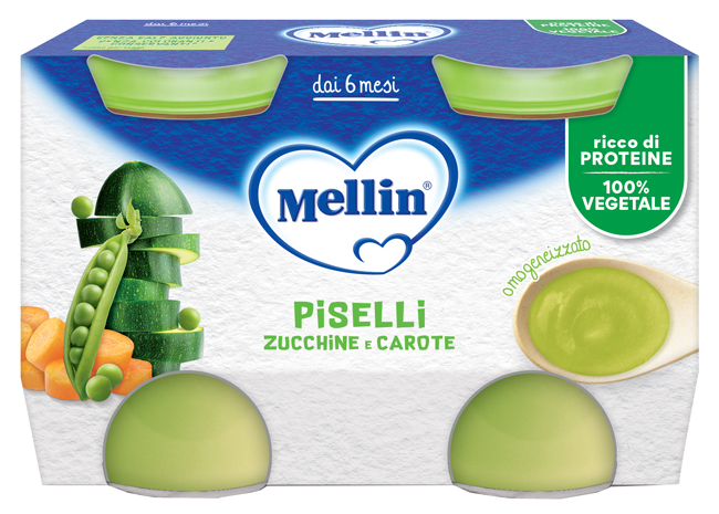MELLIN OMOGENEIZZATO PISELLI E CAROTE 2 PEZZI DA 130 G - pharmaluna