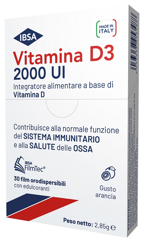 VITAMINA D3 IBSA 2000 UI 30 FILM ORODISPERSIBILI - pharmaluna