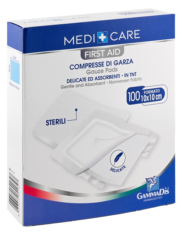 GARZA MEDICARE TNT 10X10 CM 100 PEZZI - pharmaluna