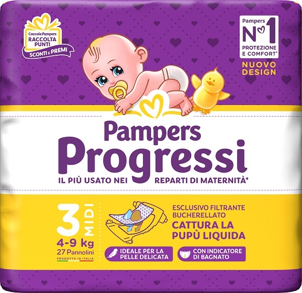 PAMPERS PROGRESSI MIDI 27 PEZZI - pharmaluna