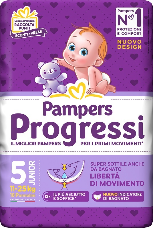 PAMPERS PROGRESSI JUNIOR 18 PEZZI - pharmaluna