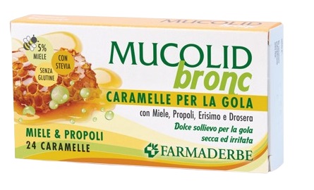 MUCOLID BRONC MIELE & PROPOLI 24 CARAMELLE - pharmaluna
