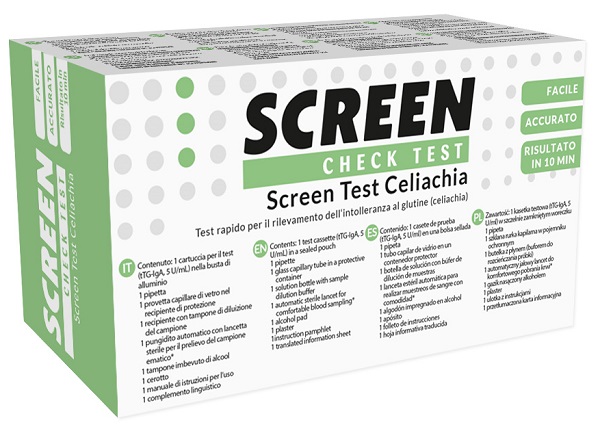 SCREEN TEST RAPIDO SCREEN TEST CELIACHIA PER RILEVAZIONE INTOLLERANZA GLUTINE 1 PEZZO - pharmaluna