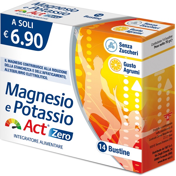 MAGNESIO E POTASSIO ACT ZERO 14 BUSTINE - pharmaluna