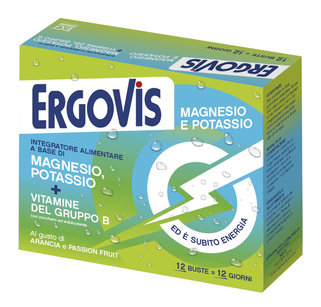 ERGOVIS MG+K VITAMINE B CON ZUCCHERO 12 BUSTINE - pharmaluna