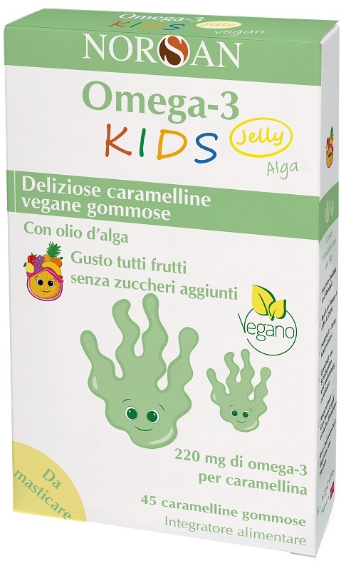 NORSAN OMEGA 3 KIDS JELLY ALGA 45 CARAMELLE GOMMOSE - pharmaluna