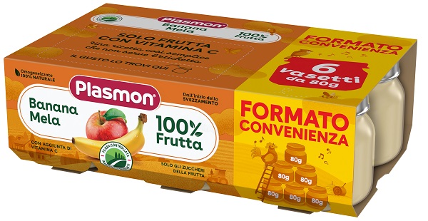 PLASMON OMOGENEIZZATO BANANA MELA 6X80 G - pharmaluna