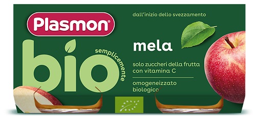 PLASMON OMOGENEIZZATO BIO MELA 2 VASETTI X 80 G - pharmaluna