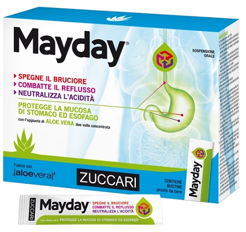 MAYDAY SOSPENSIONE PER USO ORALE ALLA MENTA 12 BUSTINE 10 ML - pharmaluna