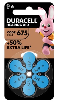 DURACELL EASY TAB 675 BLU BATTERIA PER APPARECCHIO ACUSTICO 6 PEZZI - pharmaluna