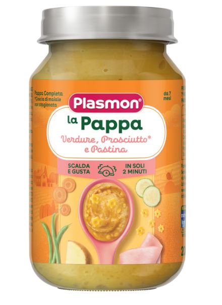 PLASMON LA PAPPA VERDURE PROSCIUTTO E PASTINA 200 G - pharmaluna