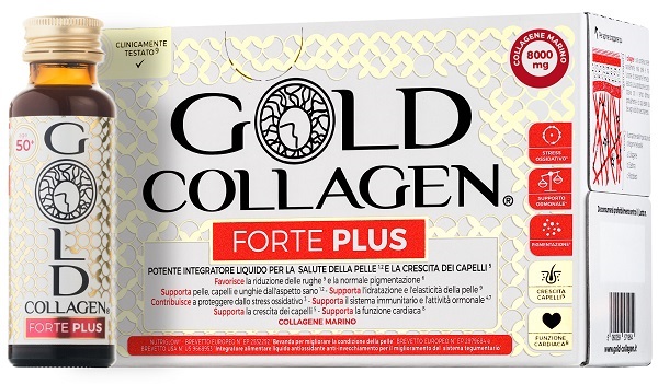 GOLD COLLAGEN FORTE PLUS 10 FLACONCINI DA 50 ML 8G COLLAGENE - pharmaluna