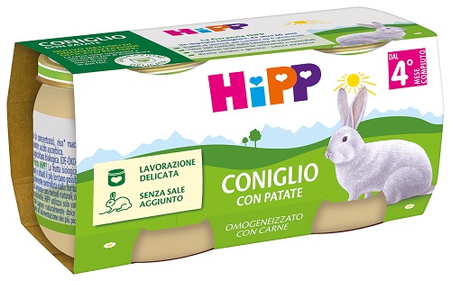 HIPP OMOGENEIZZATO CONIGLIO CON PATATE 2 PEZZI DA 80 G - pharmaluna