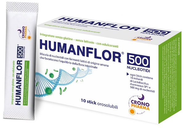 HUMANFLOR 500 NUCLEOTIDI 10 STICK OROSOLUBILI DA 1,5 G - pharmaluna