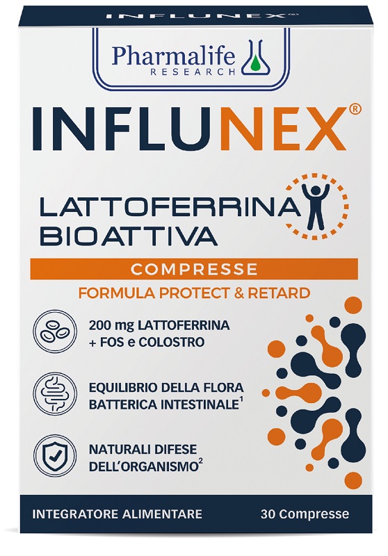 INFLUNEX LATTOFERRINA BIOATTIVA 30 COMPRESSE - pharmaluna
