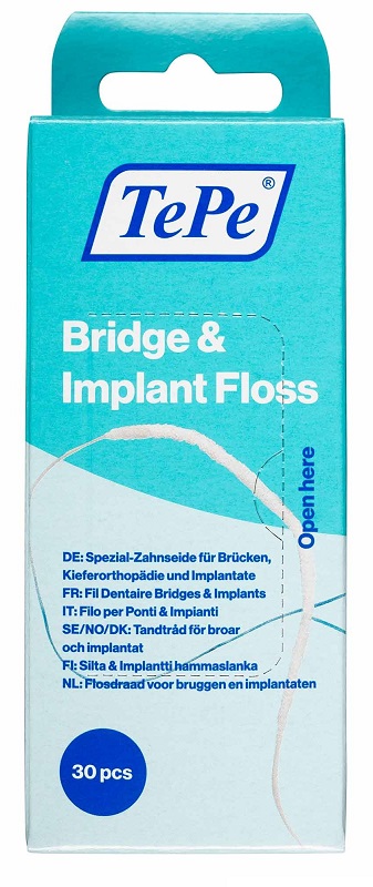 TEPE FILO PONTI & IMPIANTI TEPE BRIDGE & IMPLANT FLOSS 30 PEZZI - pharmaluna