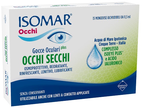 ISOMAR OCCHI SECCHI PLUS GOCCE OCULARI ACIDO IALURONICO 0,25% 15 FLACONCINI - pharmaluna