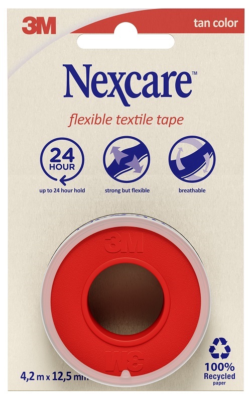 CEROTTO NEXCARE FLEXIBLE TEXTILE TAPE M 4,2X12,5 MM - pharmaluna