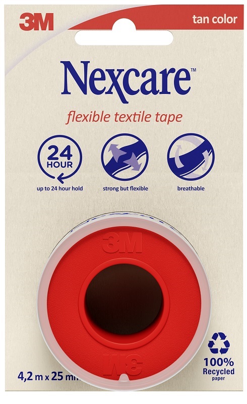 CEROTTO NEXCARE FLEXIBLE TEXTILE TAPE M 4,2X25 MM - pharmaluna