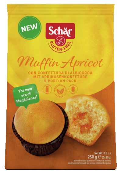 SCHAR MUFFIN APRICOT 5 PEZZI DA 50 G - pharmaluna