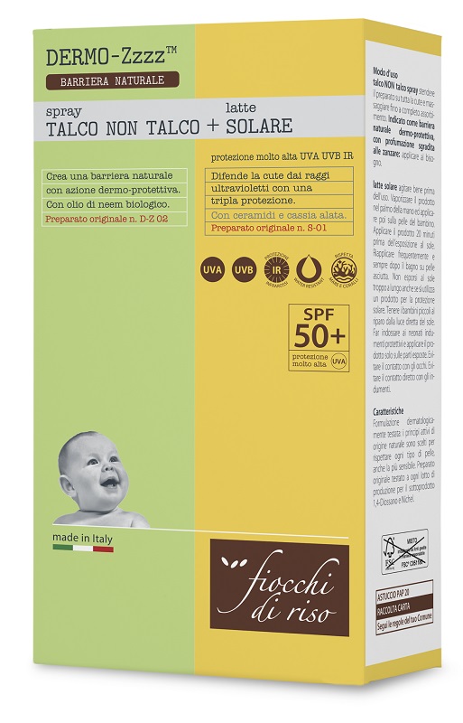 FIOCCHI DI RISO BIPACCO TALCO NON TALCO SPRAY 100 ML + LATTE SOLARE 50+ 140 ML - pharmaluna