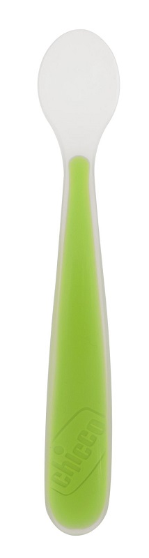 CHICCO SOFTLY SPOON CUCCHIAIO MORBIDO IN SILICONE VERDE 6M+ - pharmaluna
