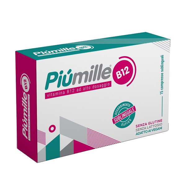 PIUMILLE B12 15 COMPRESSE SUBLINGUALI 0,080 G SENZA GLUTINE  SENZA LATTOSIO CON EDULCORANTE - pharmaluna